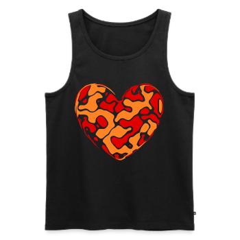 Orange Heart Heart Gift Mother's Day Mother - Men's Premium Organic Tank Top - black - Front - Michal (187cm)