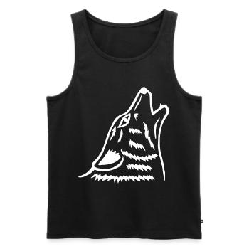 Das Heulen des weißen Wolfes - Männer Premium Bio Tank Top - Schwarz - Vorne - AI Model Male 178 light (178cm)