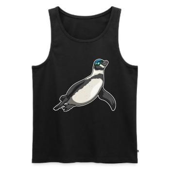 Pinguin Schwimmen Schwimmbrille Sommer - Männer Premium Bio Tank Top - Schwarz - Vorne - Michal (187cm)