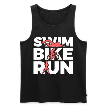 Natation Cyclisme Course à pied Répétition - Débardeur bio Premium Homme - noir - Devant - AI Model Male 178 light (178cm)