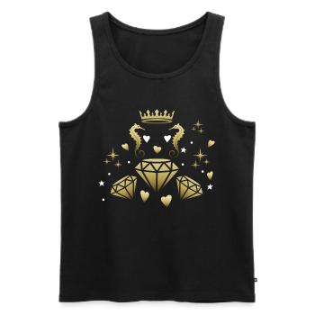Diamanten Seepferd - Männer Premium Bio Tank Top - Schwarz - Vorne - Michal (187cm)