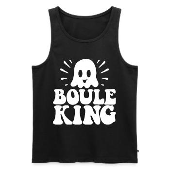 Boule King Queen Outfit for Boules Players - Men's Premium Organic Tank Top - black - Front - AI Model Male 178 light (178cm)