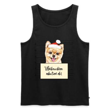 Es eskaliert eh lustige Weihnachten Pommerscher - Männer Premium Bio Tank Top - Schwarz - Vorne - Michal (187cm)