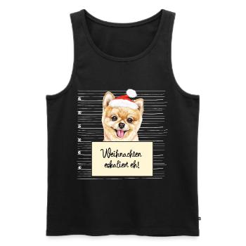 Es eskaliert eh lustige Weihnachten Pommerscher - Männer Premium Bio Tank Top - Schwarz - Vorne - Michal (187cm)