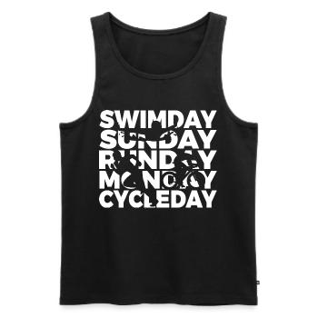 Triathlon weekdays - Men's Premium Organic Tank Top - black - Front - Michal (187cm)