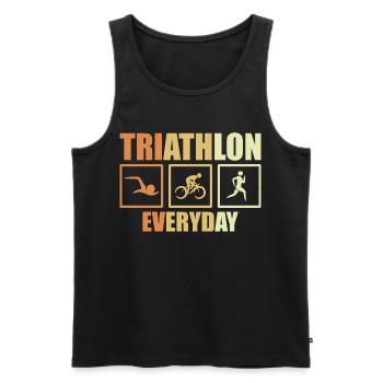 Bike Triathlon Routine - Men's Premium Organic Tank Top - black - Front - AI Model Male 178 light (178cm)