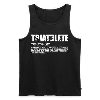 Importance du triathlon - Débardeur bio Premium Homme - noir - Devant - Michal (187cm)