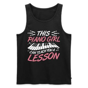 Pianist Mädchen - Männer Premium Bio Tank Top - Schwarz - Vorne - Michal (187cm)
