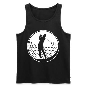 Golfball - Männer Premium Bio Tank Top - Schwarz - Vorne - AI Model Male 178 light (178cm)