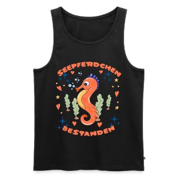 Seepferdchen Bestanden - Männer Premium Bio Tank Top - Schwarz - Vorne - Michal (187cm)