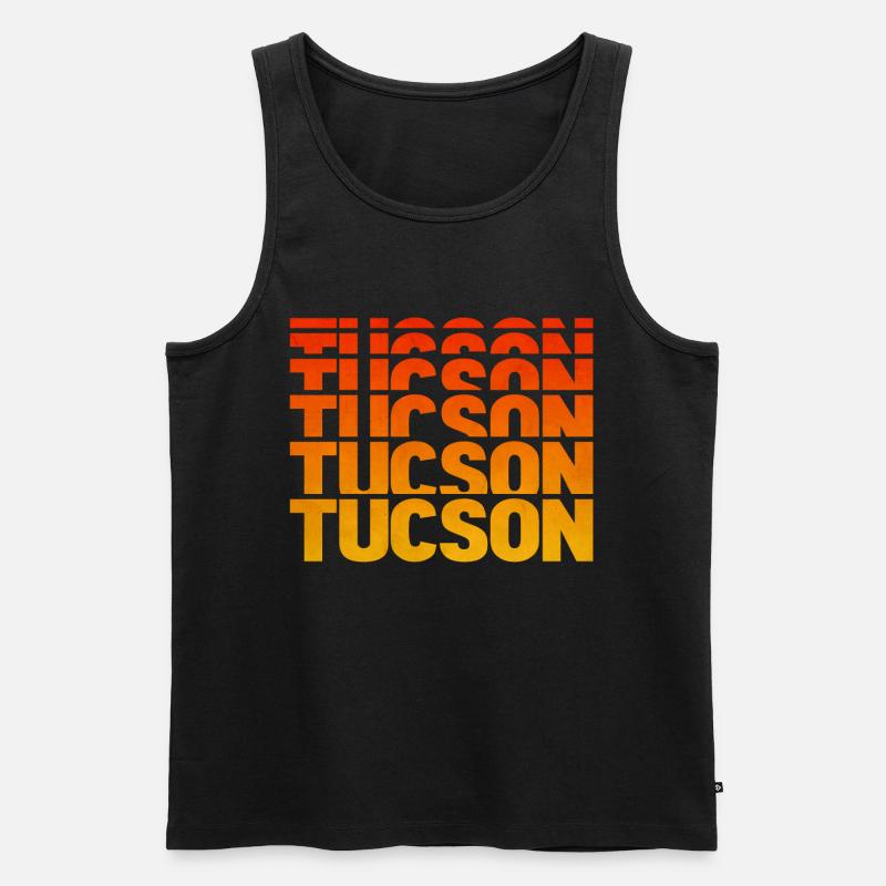 Tucson Gradient Block Typo - Männer Premium Bio Tank Top - Schwarz