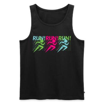 Jogging, Running, Athletes - Men's Premium Organic Tank Top - black - Front - AI Model Male 178 light (178cm)