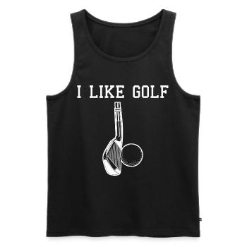 Ich mag Golf - Männer Premium Bio Tank Top - Schwarz - Vorne - Michal (187cm)