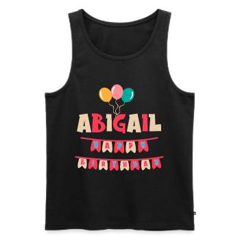 T-Shirt Abigail Happy Birthday Happy Birthday - Männer Premium Bio Tank Top - Schwarz - Vorne - AI Model Male 178 light (178cm)