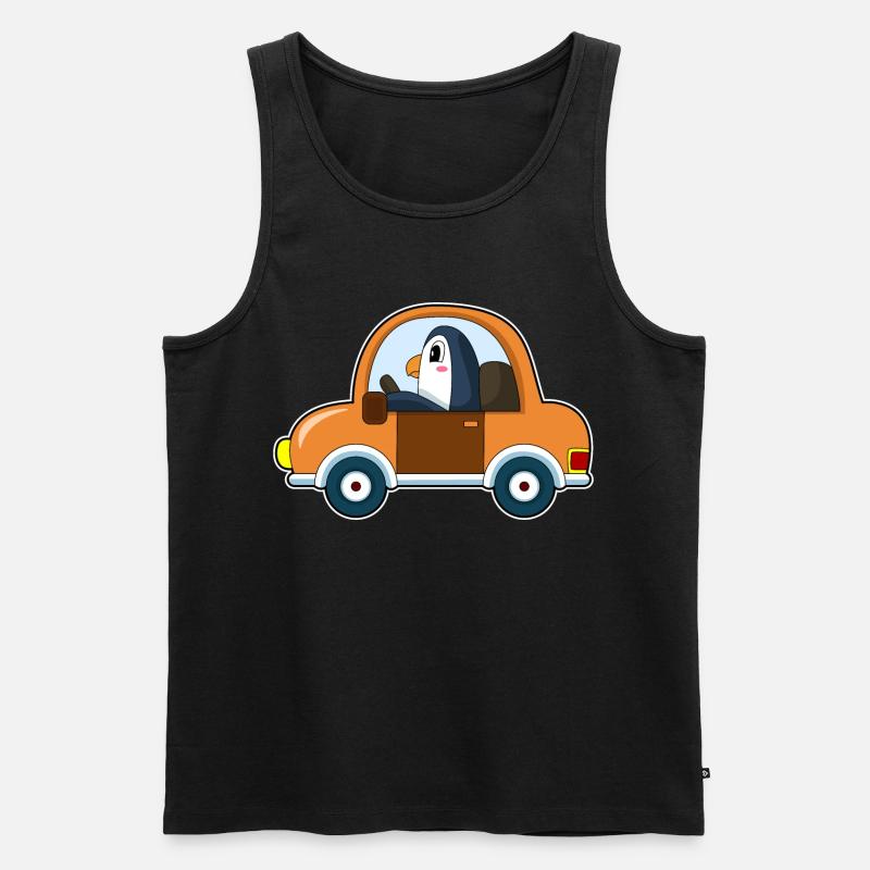 Pinguin Auto - Männer Premium Bio Tank Top - Schwarz