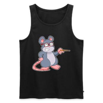 École de pointage des enseignants de souris - Débardeur bio Premium Homme - noir - Devant - Michal (187cm)