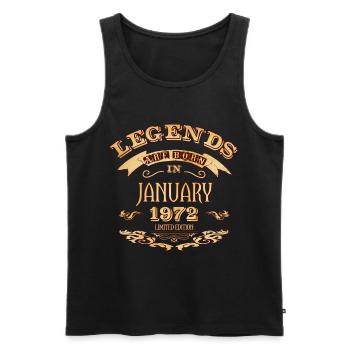 Legends are born in January 1972 - Men's Premium Organic Tank Top - black - Front - Michal (187cm)