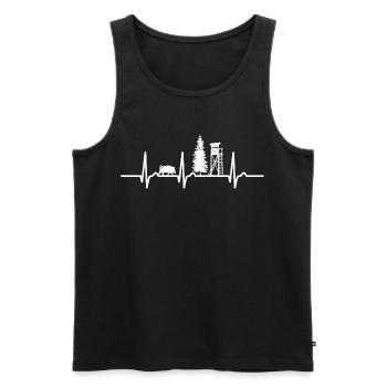 ECG curve - heart curve - pulse - hunting - hunter - Men's Premium Organic Tank Top - black - Front - Michal (187cm)