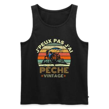 J peux pas j ai pêche Vintage - Débardeur bio Premium Homme - noir - Devant - Michal (187cm)