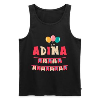 T-shirt Adima joyeux anniversaire joyeux anniversaire - Débardeur bio Premium Homme - noir - Devant - Michal (187cm)