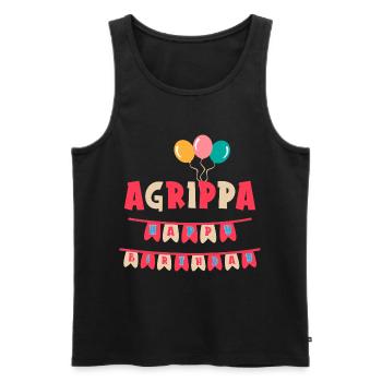 Agrippa t-shirt joyeux anniversaire joyeux anniversaire - Débardeur bio Premium Homme - noir - Devant - Michal (187cm)