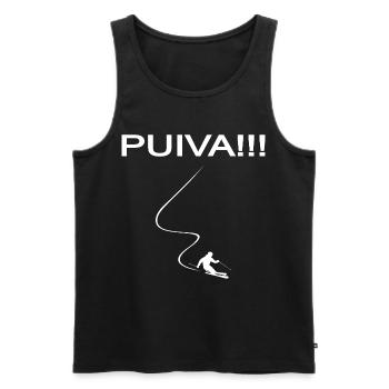 Puiva, Pulverschnee, Skitour, skifahren, Powder - Männer Premium Bio Tank Top - Schwarz - Vorne - Michal (187cm)