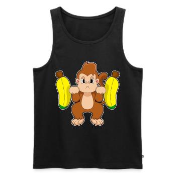Affe Bodybuilder Langhantel Bodybuilding - Männer Premium Bio Tank Top - Schwarz - Vorne - Michal (187cm)