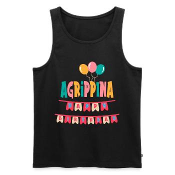 Agrippina t-shirt joyeux anniversaire joyeux anniversaire - Débardeur bio Premium Homme - noir - Devant - Michal (187cm)