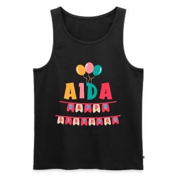 Aida T-Shirt Happy Birthday Happy Birthday - Männer Premium Bio Tank Top - Schwarz - Vorne - AI Model Male 178 light (178cm)