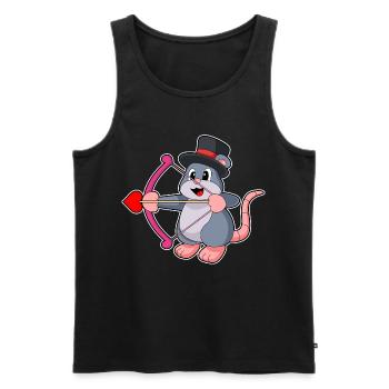 Mariage avec le grand chapeau de marié souris - Débardeur bio Premium Homme - noir - Devant - Michal (187cm)