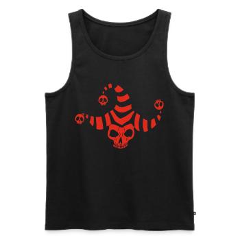 Crâne de bouffon rouge - Débardeur bio Premium Homme - noir - Devant - Michal (187cm)
