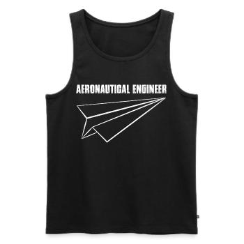 Aeronautical Engineer Paper Airplane - Männer Premium Bio Tank Top - Schwarz - Vorne - AI Model Male 178 light (178cm)