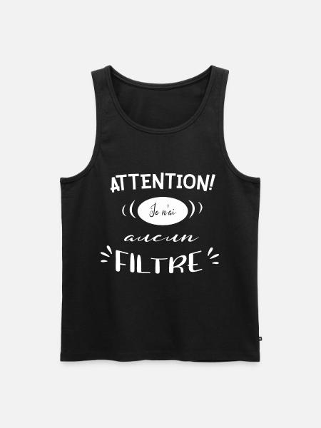 Attention sans filtre - Débardeur bio Premium Homme - noir