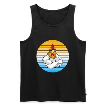 Chicken with cool sunglasses - Men's Premium Organic Tank Top - black - Front - Michal (187cm)