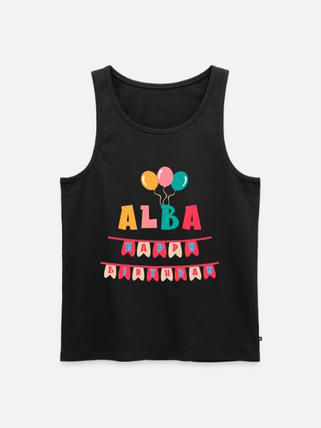 Alba t-shirt happy birthday happy birthday - Men's Premium Organic Tank Top - black