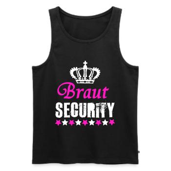 Braut Security - Funny JGA Shirt - Junggesellinnen - Männer Premium Bio Tank Top - Schwarz - Vorne - Michal (187cm)