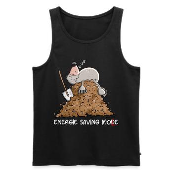 Lazy Mole I Foul Throw Pun I Chill - Men's Premium Organic Tank Top - black - Front - AI Model Male 178 light (178cm)