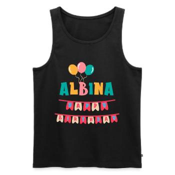 T-shirt Albina joyeux anniversaire joyeux anniversaire - Débardeur bio Premium Homme - noir - Devant - Michal (187cm)