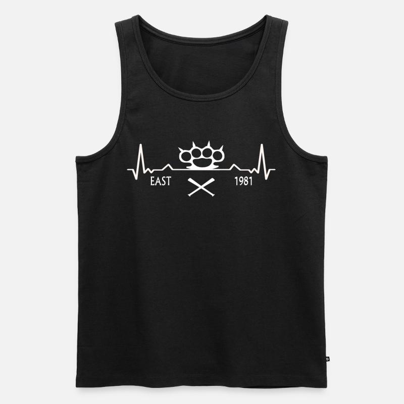 Schlagring und Baseballschläger - Männer Premium Bio Tank Top - Schwarz