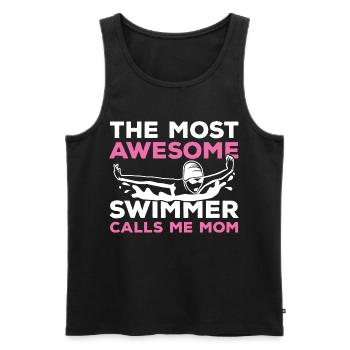 Schwimmer Mama - Männer Premium Bio Tank Top - Schwarz - Vorne - AI Model Male 178 light (178cm)