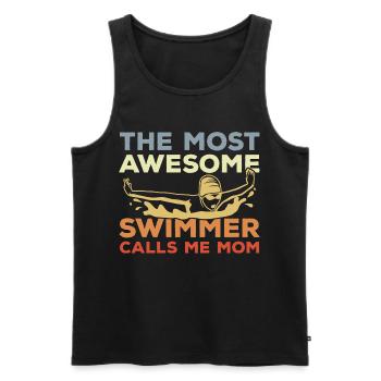 Schwimmerin Mutter - Männer Premium Bio Tank Top - Schwarz - Vorne - AI Model Male 178 light (178cm)