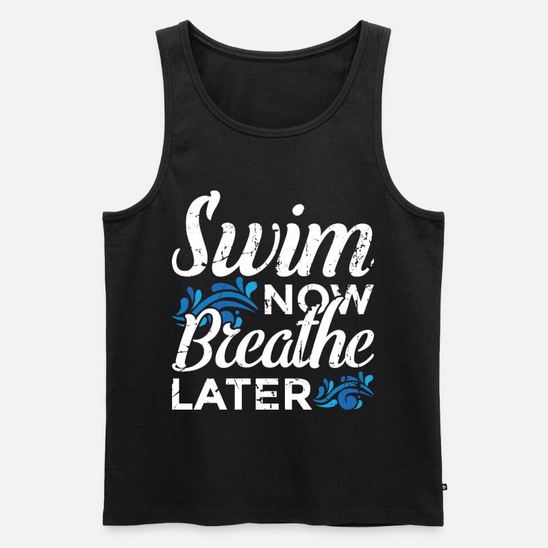 Lustiger Schwimmspruch - Männer Premium Bio Tank Top - Schwarz