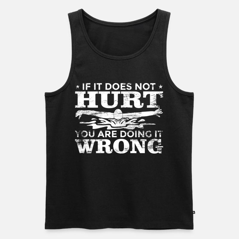 Schwimmer Spruch - Männer Premium Bio Tank Top - Schwarz