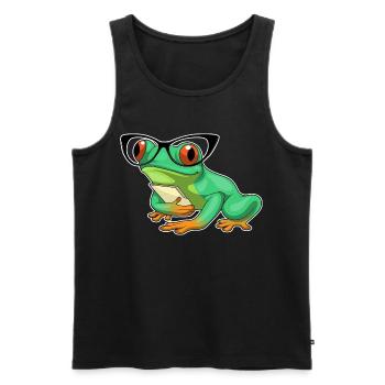 Frosch Sekretärin Brille Büro - Männer Premium Bio Tank Top - Schwarz - Vorne - Michal (187cm)