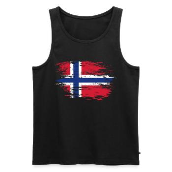 Norway flag used - Men's Premium Organic Tank Top - black - Front - Michal (187cm)