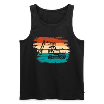 Excavatrice - Débardeur bio Premium Homme - noir - Devant - Michal (187cm)
