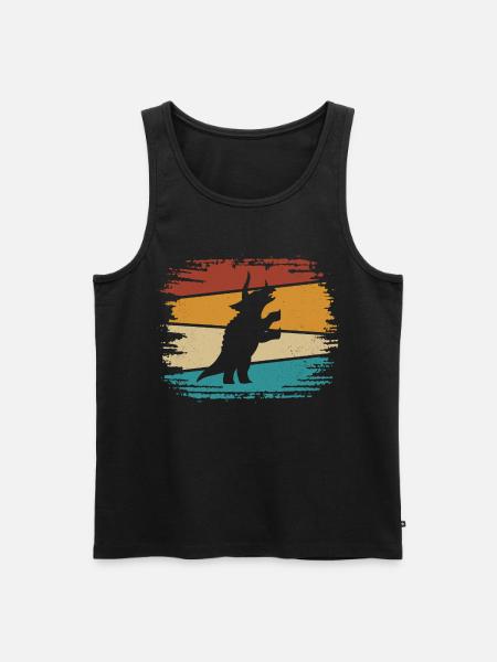 Dino Dinosaur Triceratops - Men's Premium Organic Tank Top - black