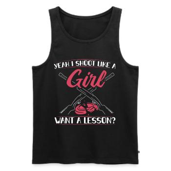 Clay pigeon shooting - Men's Premium Organic Tank Top - black - Front - Michal (187cm)