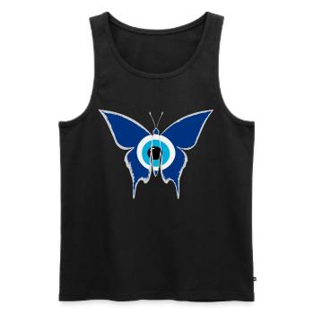 Nazar butterfly white - Men's Premium Organic Tank Top - black - Front - AI Model Male 178 light (178cm)