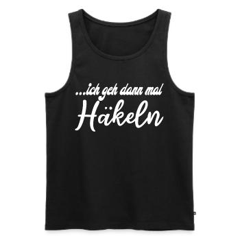 Lebendige Häkeldesign Illustration - Männer Premium Bio Tank Top - Schwarz - Vorne - Michal (187cm)